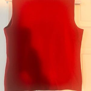 Ann Taylor two-ply red cashmere boat neck cropped cami/vest/sweater